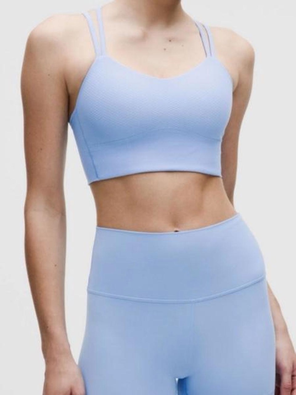 Lululemon like a cloud longline bra light support b/c cup dot in Sinatra blue